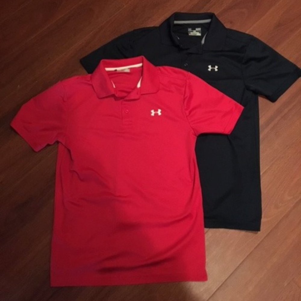 Under Armour Blue & Red polo's size S  "2 for $22"